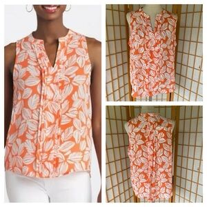 41 Hawthorn Sleeveless Lightweight Print Top Pleat Detail Spring/Summer XL NWT